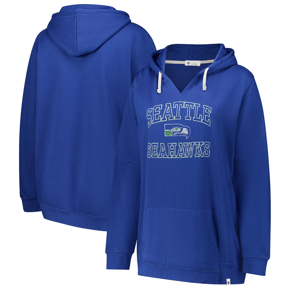 Women's Profile  Royal Seattle Seahawks Plus Kennedy Pullover Hoodie