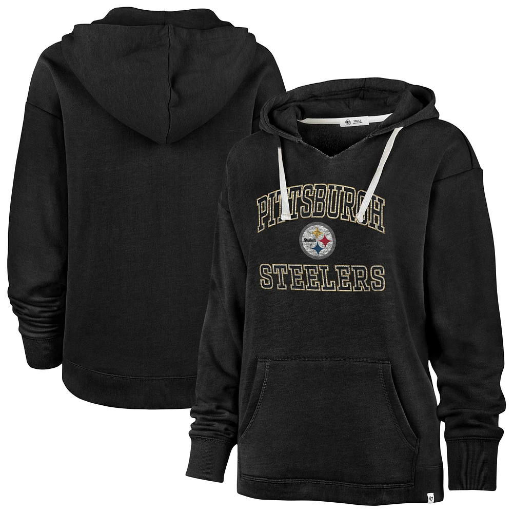 Women's Profile  Black Pittsburgh Steelers Plus Kennedy Pullover Hoodie