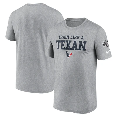 Men's Nike Heather Gray Houston Texans 2024 NFL Training Camp Legend Performance T-Shirt