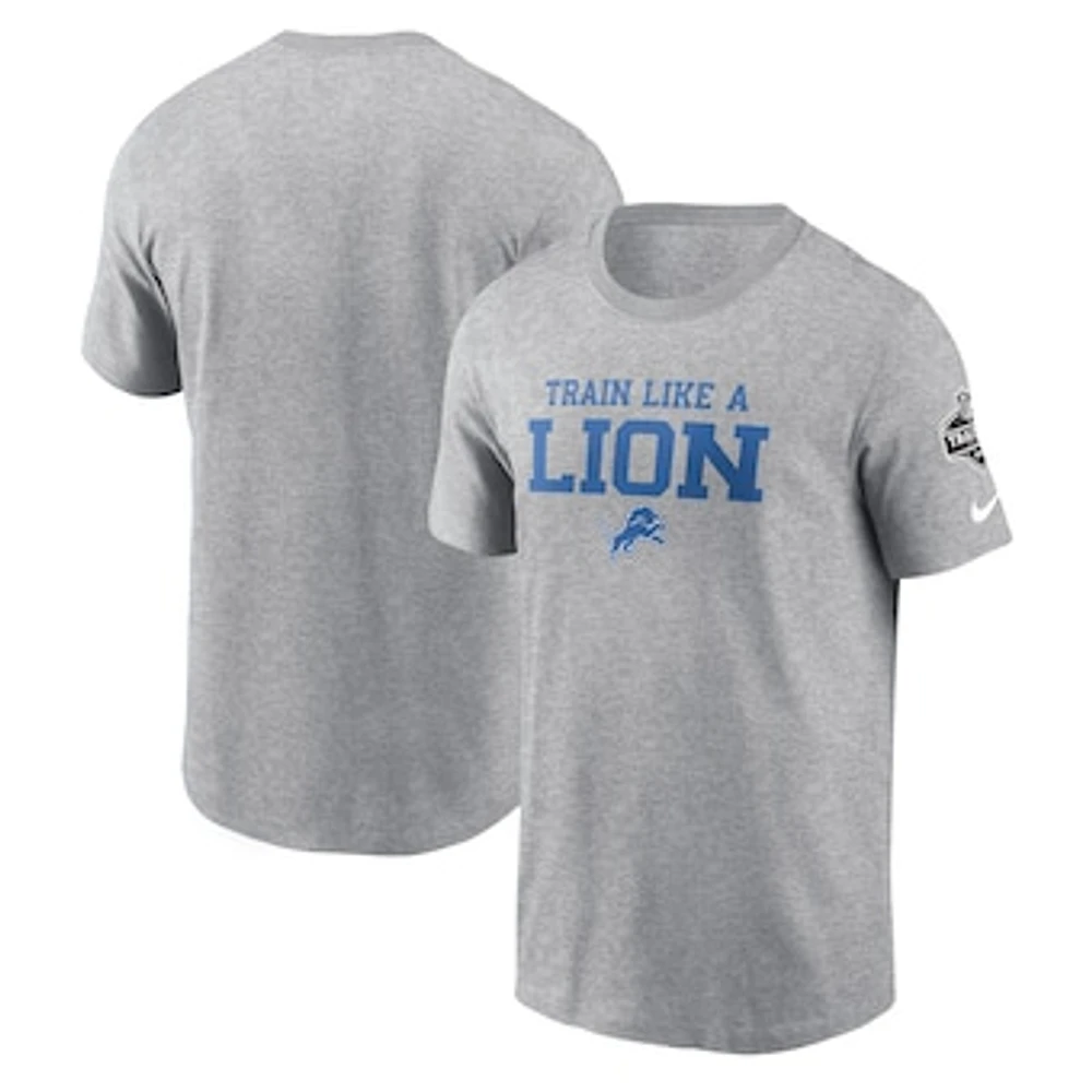 Men's Nike Heather Gray Detroit Lions 2024 NFL Training Camp Legend Performance T-Shirt