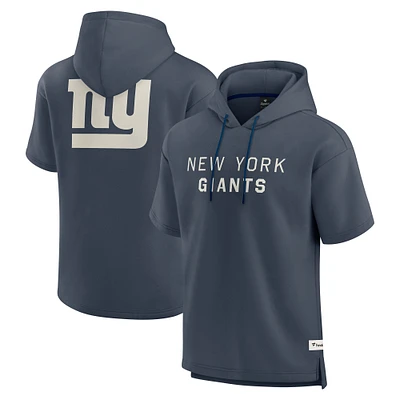 Men's Fanatics Navy New York Giants Elements Future Ground Lettering Short Sleeve Pullover Hoodie