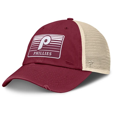 Men's Fanatics  Burgundy/Natural Philadelphia Phillies Cooperstown Collection Eastbound Mesh Adjustable Hat