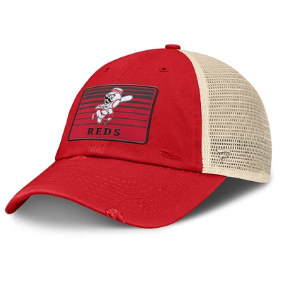 Men's Fanatics  Red/Natural Cincinnati Reds Cooperstown Collection Eastbound Mesh Adjustable Hat