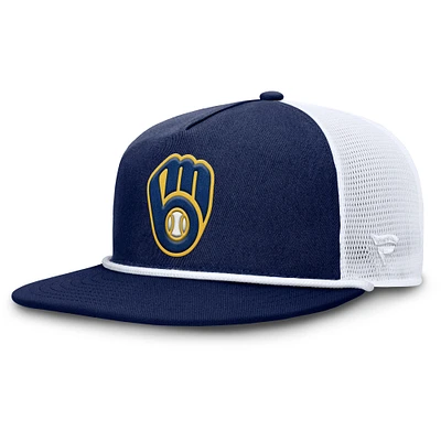 Men's Fanatics Navy/White Milwaukee Brewers Clubhouse Change Up Snapback Hat