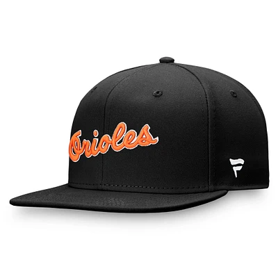 Men's Fanatics Black Baltimore Orioles Cooperstown Collection Core Fitted Hat