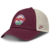 Men's Nike Burgundy/Natural Philadelphia Phillies Cooperstown Collection Club Trucker Adjustable Hat