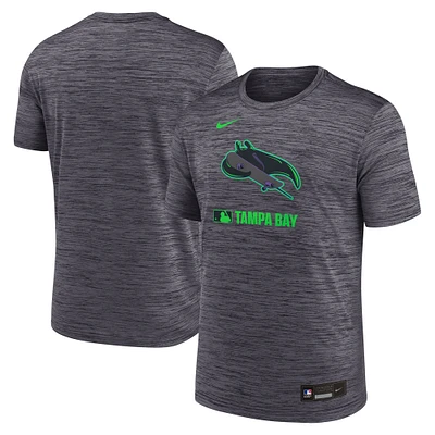Men's Nike  Black Tampa Bay Rays 2025 City Connect Authentic Collection Velocity Performance T-Shirt