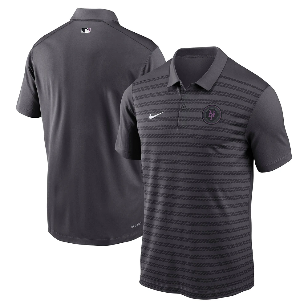 Men's Nike Anthracite New York Mets Authentic Collection City Connect Victory Performance Polo