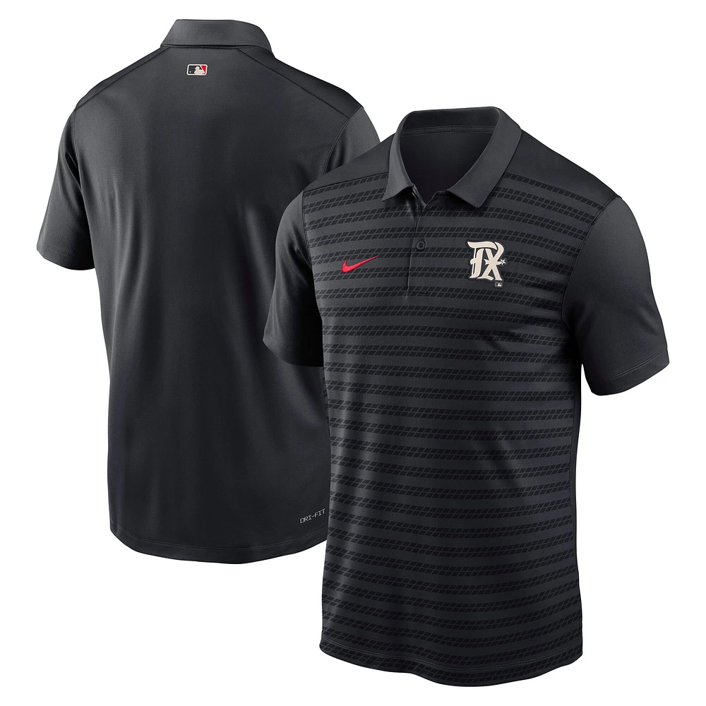 Men's Nike Black Texas Rangers Authentic Collection City Connect Victory Performance Polo