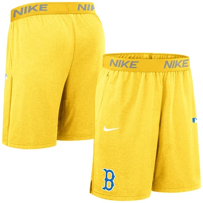 Men's Nike  Gold Boston Red Sox Authentic Collection City Connect Performance Knit Shorts