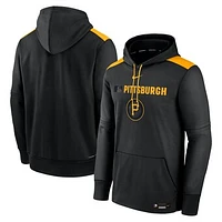 Men's Nike  Black Pittsburgh Pirates Authentic Collection City Connect Therma Pullover Hoodie