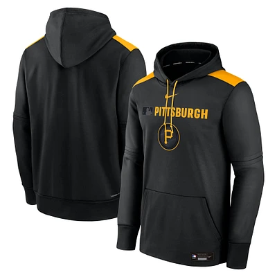 Men's Nike  Black Pittsburgh Pirates Authentic Collection City Connect Therma Pullover Hoodie