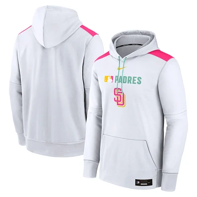Men's Nike  White San Diego Padres Authentic Collection City Connect Therma Pullover Hoodie