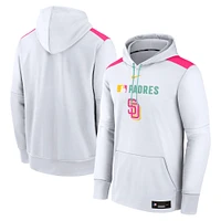 Men's Nike  White San Diego Padres Authentic Collection City Connect Therma Pullover Hoodie