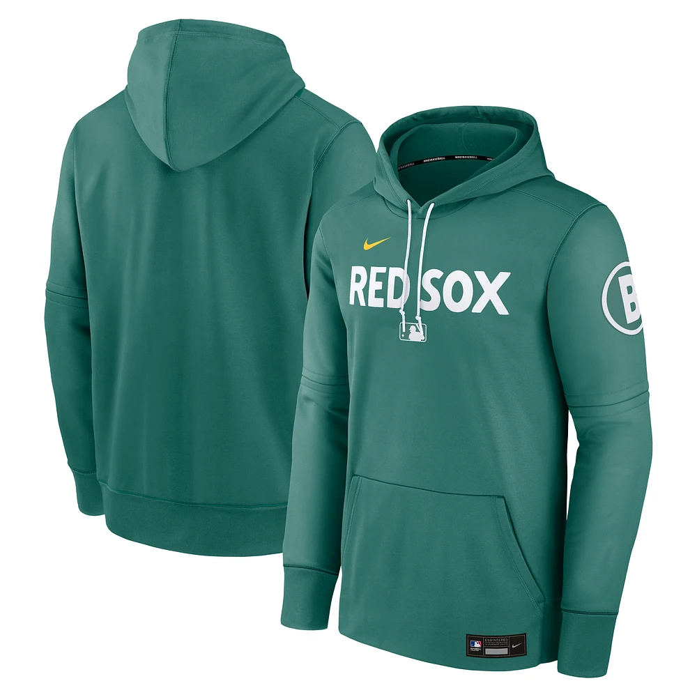 Men's Nike Green Boston Red Sox 2025 City Connect Authentic Collection Therma Pullover Hoodie