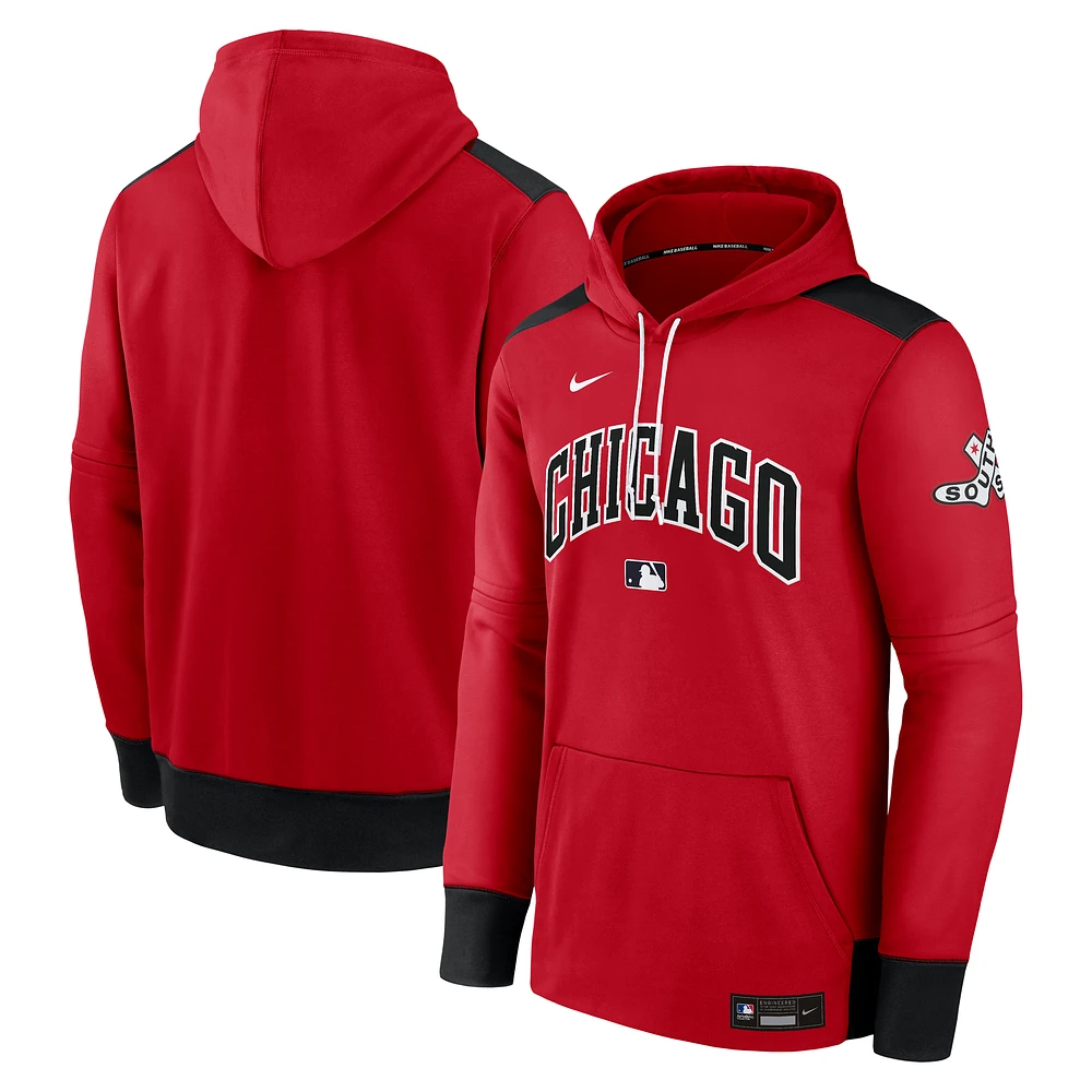 Men's Nike Red/Black Chicago White Sox 2025 City Connect Authentic Collection Performance Pullover Hoodie