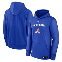 Men's Nike  Royal Atlanta Braves Authentic Collection City Connect Therma Pullover Hoodie