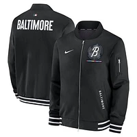 Men's Nike  Black Baltimore Orioles Authentic Collection City Connect Full-Zip Bomber Jacket