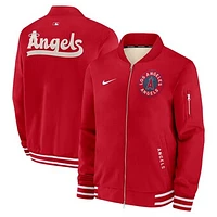 Men's Nike  Red Los Angeles Angels Authentic Collection City Connect Full-Zip Bomber Jacket