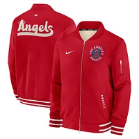Men's Nike  Red Los Angeles Angels Authentic Collection City Connect Full-Zip Bomber Jacket