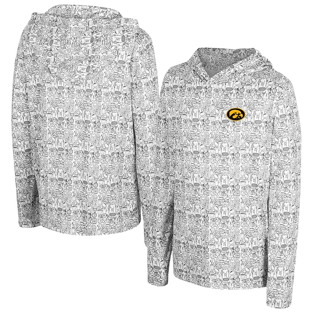 Youth Colosseum Black Iowa Hawkeyes All-Over Print Hoodie