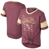 Girls Youth Colosseum  Garnet Florida State Seminoles Frontier Tie Front T-Shirt