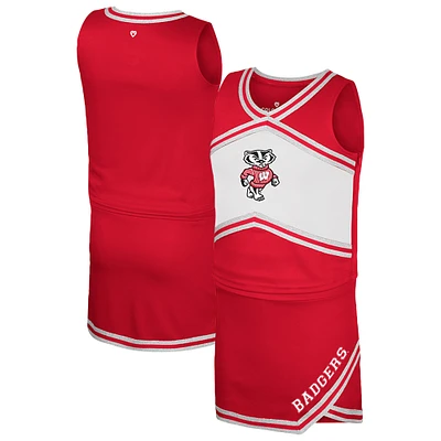 Girls Youth Colosseum Red Wisconsin Badgers Cheerleader Top & Skirt Set