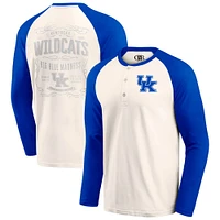 Men's Darius Rucker Collection by Fanatics Light Beige Kentucky Wildcats Raglan Henley Long Sleeve T-Shirt