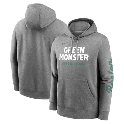 Men's Nike  Heather Charcoal Boston Red Sox 2025 City Connect French Terry Club Fleece Pullover Hoodie