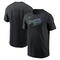 Men's Nike Black Tampa Bay Rays City Connect Wordmark T-Shirt