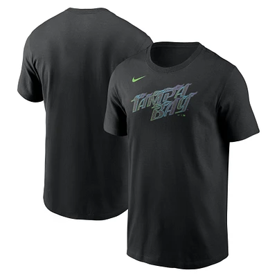 Men's Nike Black Tampa Bay Rays City Connect Wordmark T-Shirt