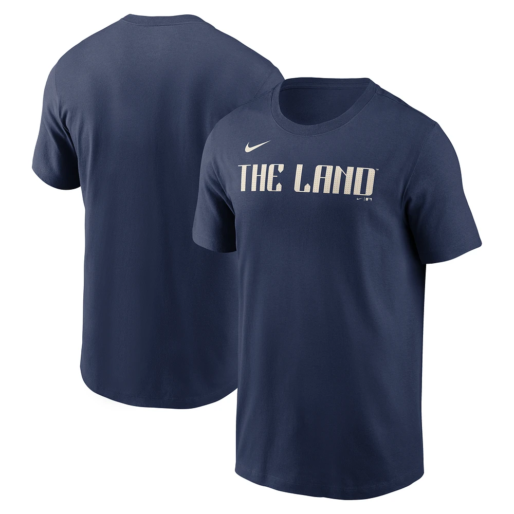 Men's Nike Navy Cleveland Guardians City Connect Wordmark T-Shirt