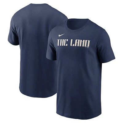 Men's Nike Navy Cleveland Guardians City Connect Wordmark T-Shirt