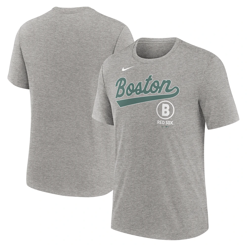 Men's Nike Heather Charcoal Boston Red Sox 2025 City Connect Performance Tri-Blend T-Shirt
