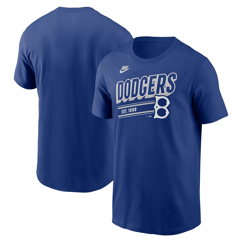 Men's Nike  Royal Brooklyn Dodgers Cooperstown Collection Retro T-Shirt