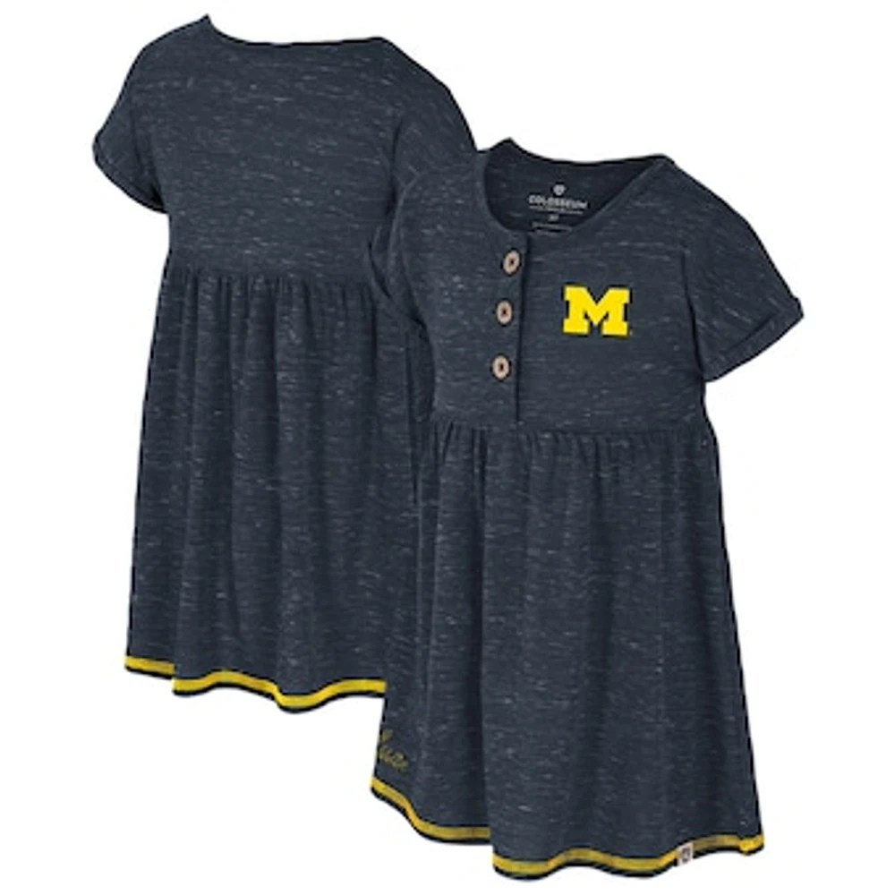 Girls Toddler Colosseum  Navy Michigan Wolverines Fleet Dress