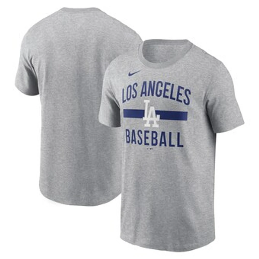 Men's Nike  Heather Gray Los Angeles Dodgers Arched T-Shirt