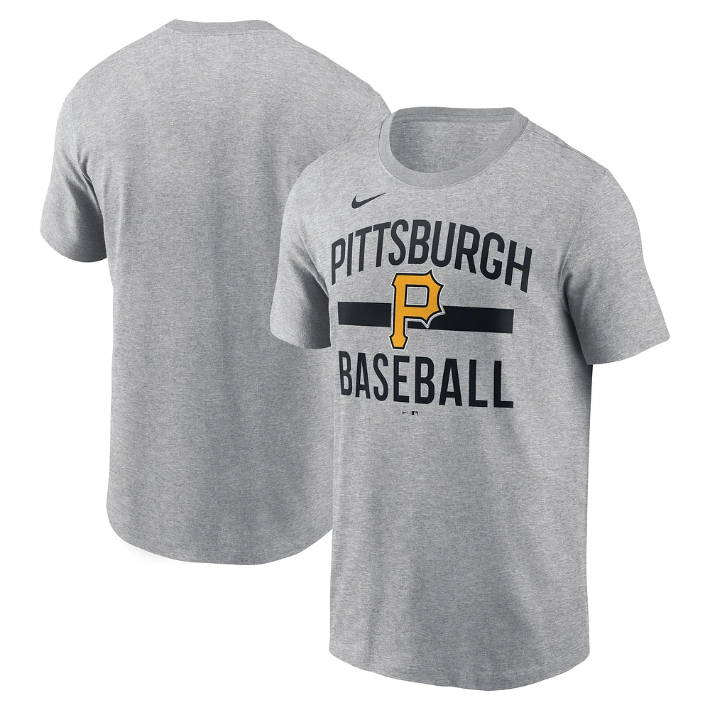 Men's Nike Heather Gray Pittsburgh Pirates Arched T-Shirt