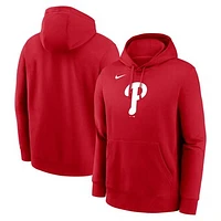 Men's Nike Red Philadelphia Phillies Logo Club Fleece Pullover Hoodie