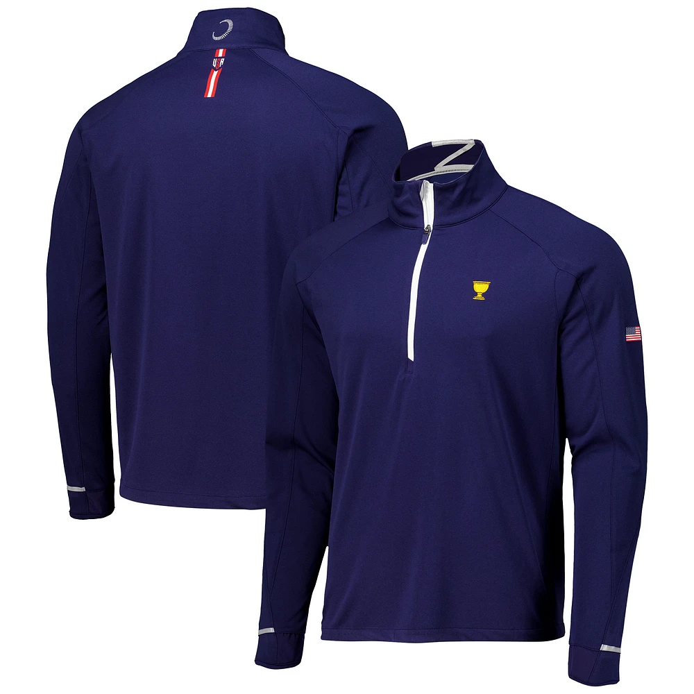 Men's Zero Restriction Navy 2024 Presidents Cup Team USA Z425 Quarter-Zip Pullover Top