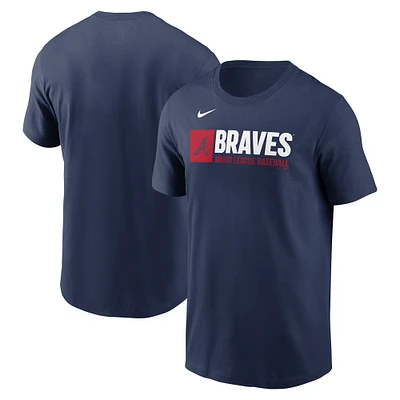 Men's Nike  Navy Atlanta Braves Team Block T-Shirt