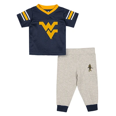 Infant Colosseum West Virginia Mountaineers Field Time Football Jersey & Pants Set