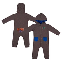 Newborn & Infant Colosseum Charcoal Florida Gators Zando-Zan Waffle Full-Snap Hooded Romper