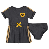 Girls Newborn & Infant Colosseum Black Iowa Hawkeyes Xur Dress and Bloomer Set