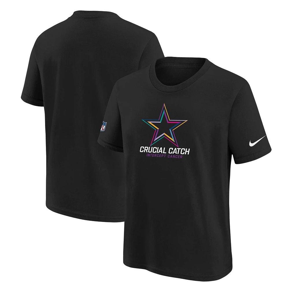 Youth Nike  Black Dallas Cowboys 2024 NFL Crucial Catch T-Shirt