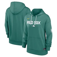 Women's Nike  Green Boston Red Sox 2025 City Connect Authentic Collection Performance Pullover Hoodie