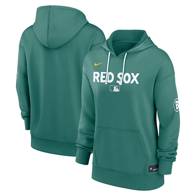 Women's Nike  Green Boston Red Sox 2025 City Connect Authentic Collection Performance Pullover Hoodie