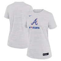 Women's Nike Ash Atlanta Braves Authentic Collection City Connect Velocity Performance T-Shirt