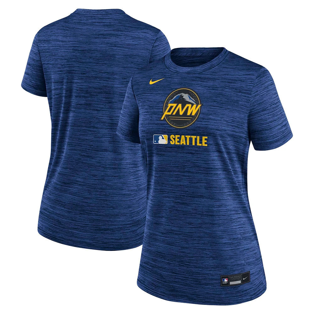 Women's Nike Navy Seattle Mariners Authentic Collection City Connect Velocity Performance T-Shirt