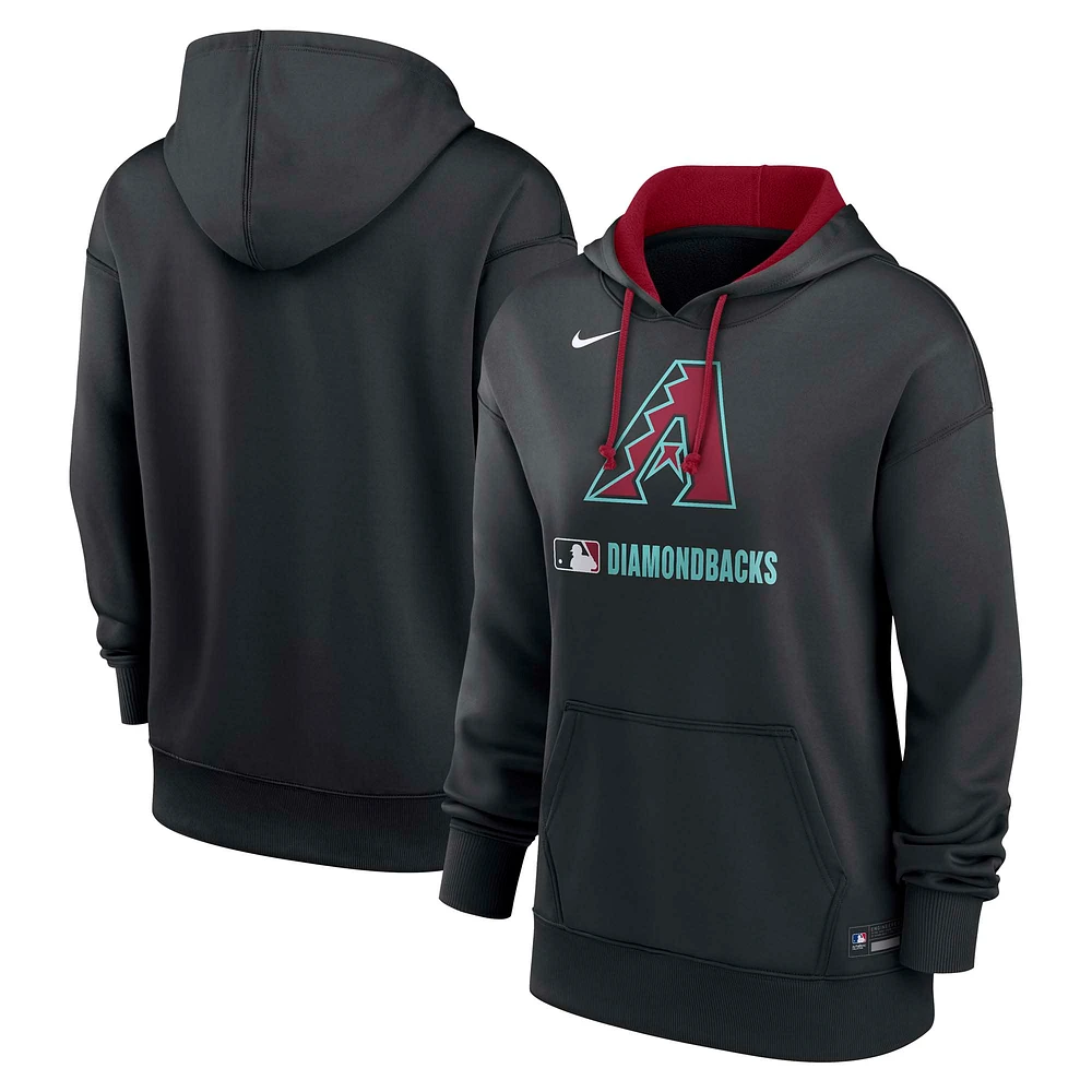 Women's Nike Black Arizona Diamondbacks Authentic Collection Performance Pullover Hoodie